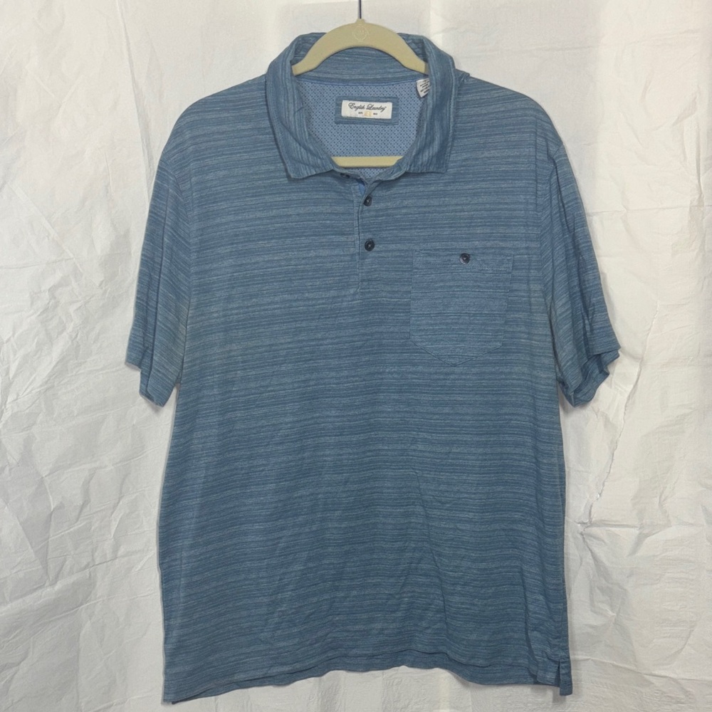 English laundry Men’s Short Sleeve Polo Shirt. Blue